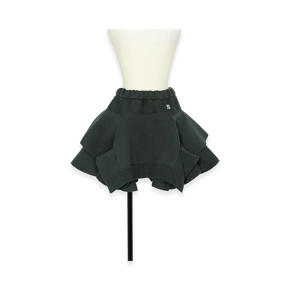 sacai Women's Cotton Cashmere Knit Skirt "Green"