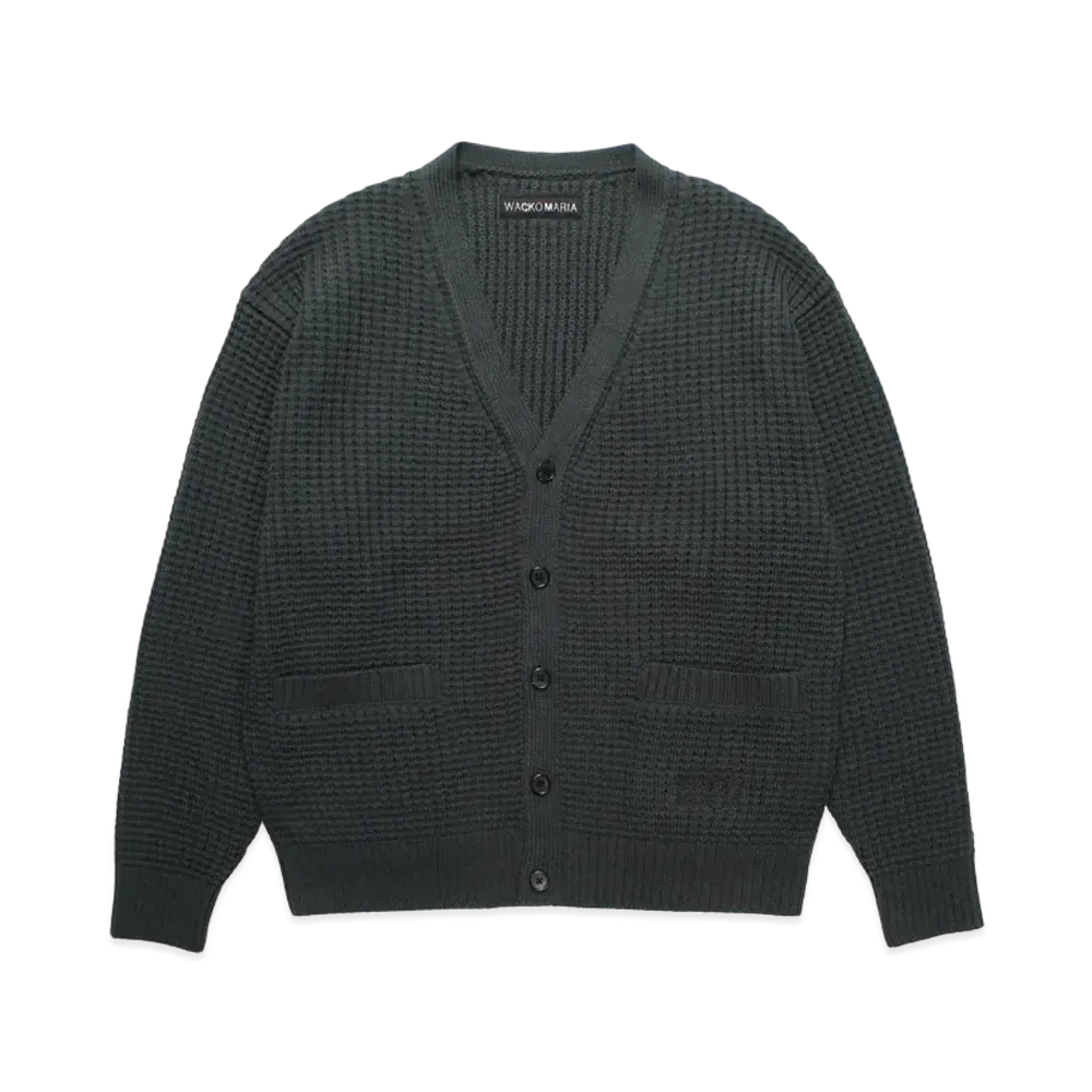 WACKO MARIA Waffle Knit Cardigan "Green"