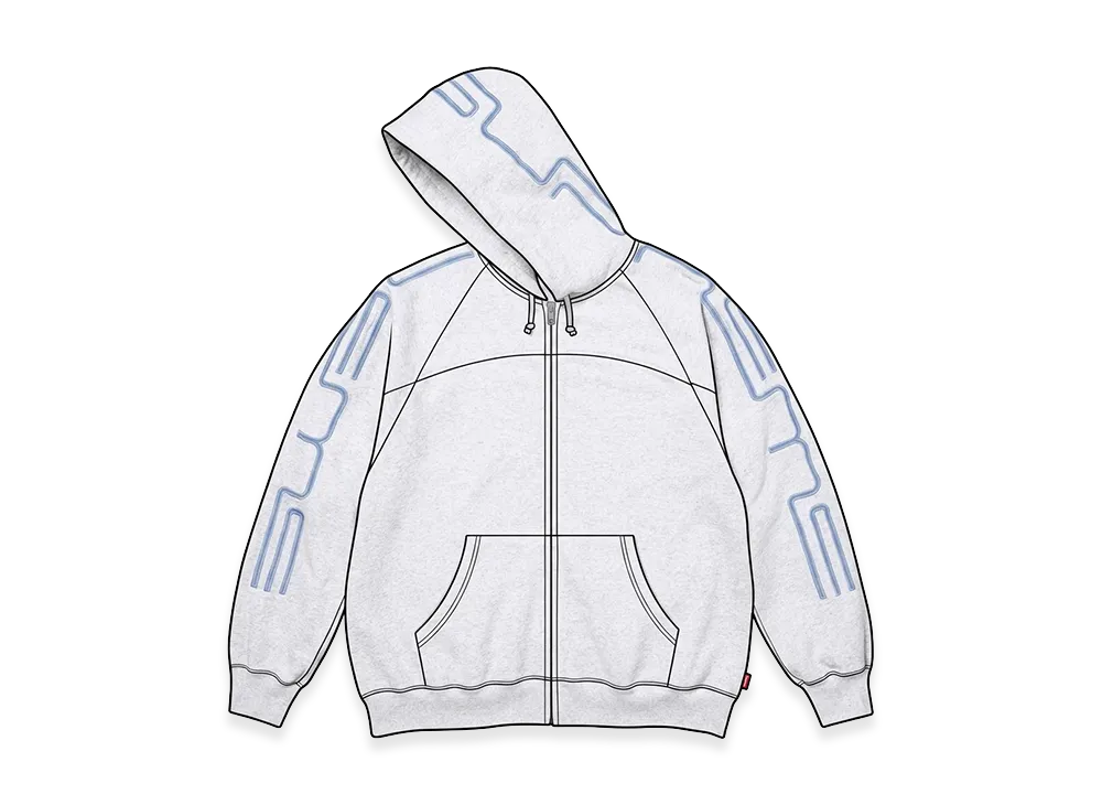 Supreme Connect Zip Up Hooded Sweatshirt "Ash Grey"