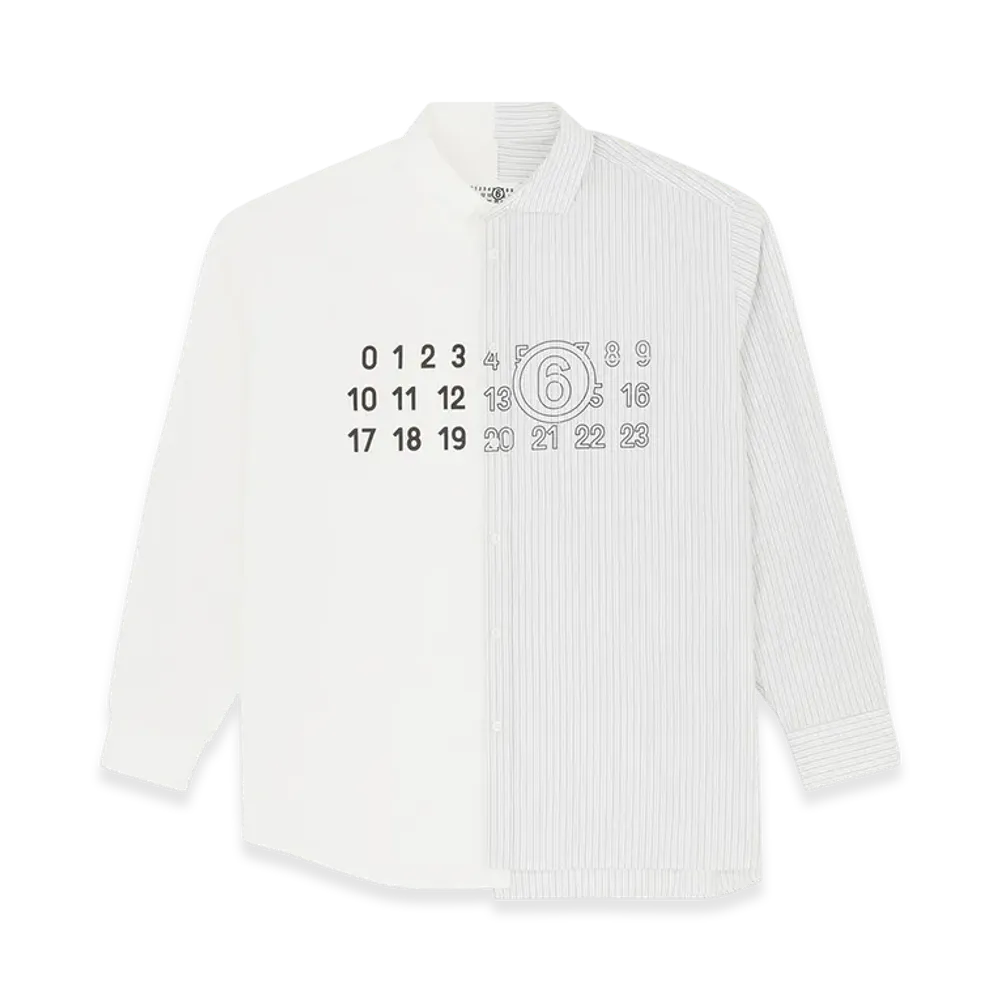MM6 Maison Margiela Men's Poplin Shirt "White/Grey"