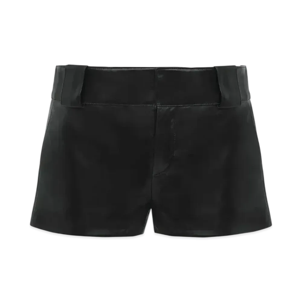 Chloe Tailored Mini Shorts In Soft Nappa Leather "Black"