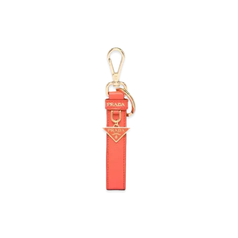 PRADA Saffiano Leather Keychain "Oreange"