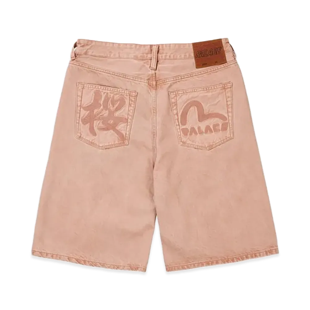 PALACE x EVISU Long Denim Short "Pink Wash"