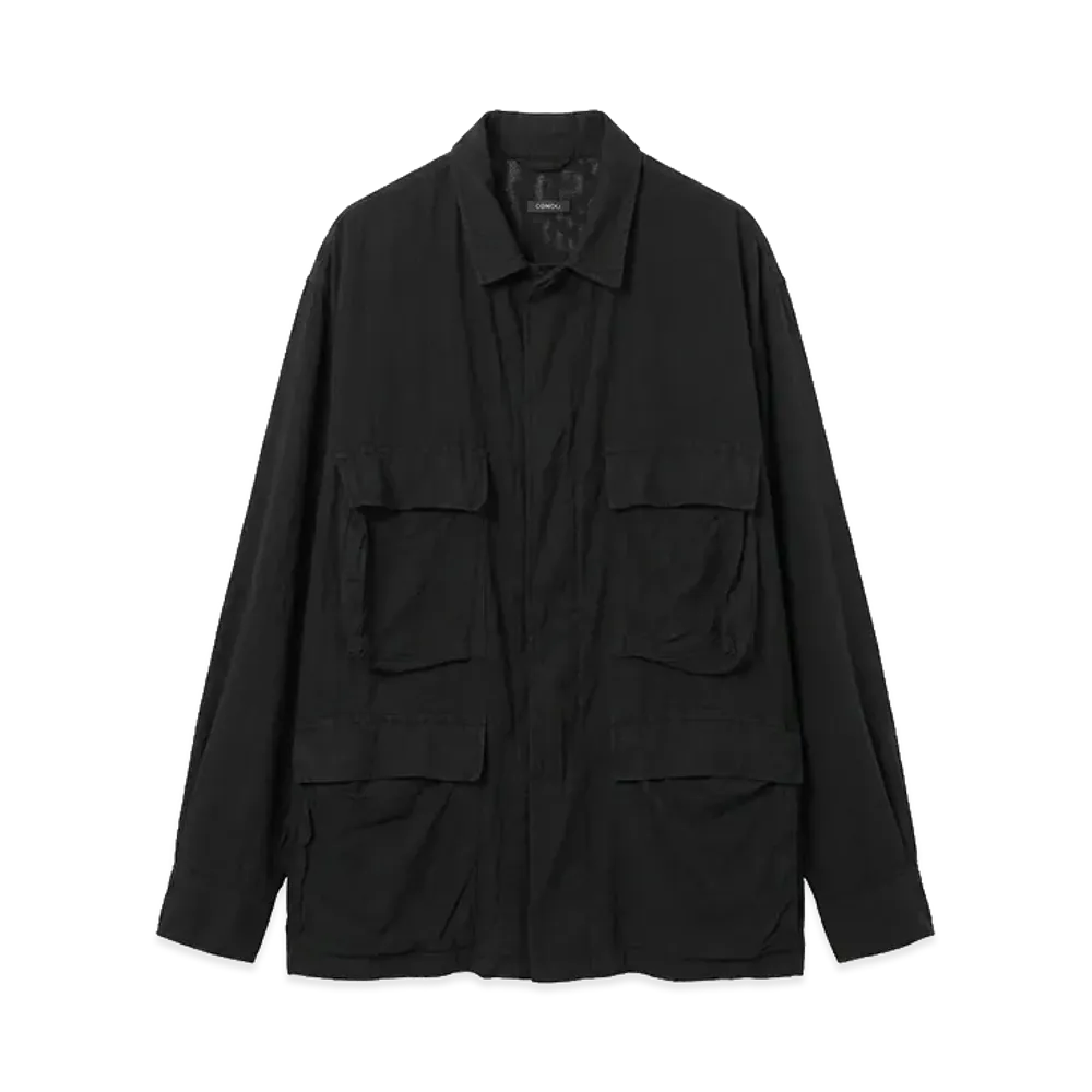 COMOLI Silk Cotton B.D.U. Jacket "FADE Black"
