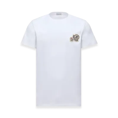 MONCLER Double Logo Patch Cotton T-Shirt "White"