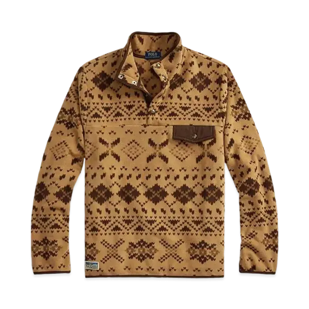 Polo Ralph Lauren Fair Isle Brushed Fleece Pullover "Brown"