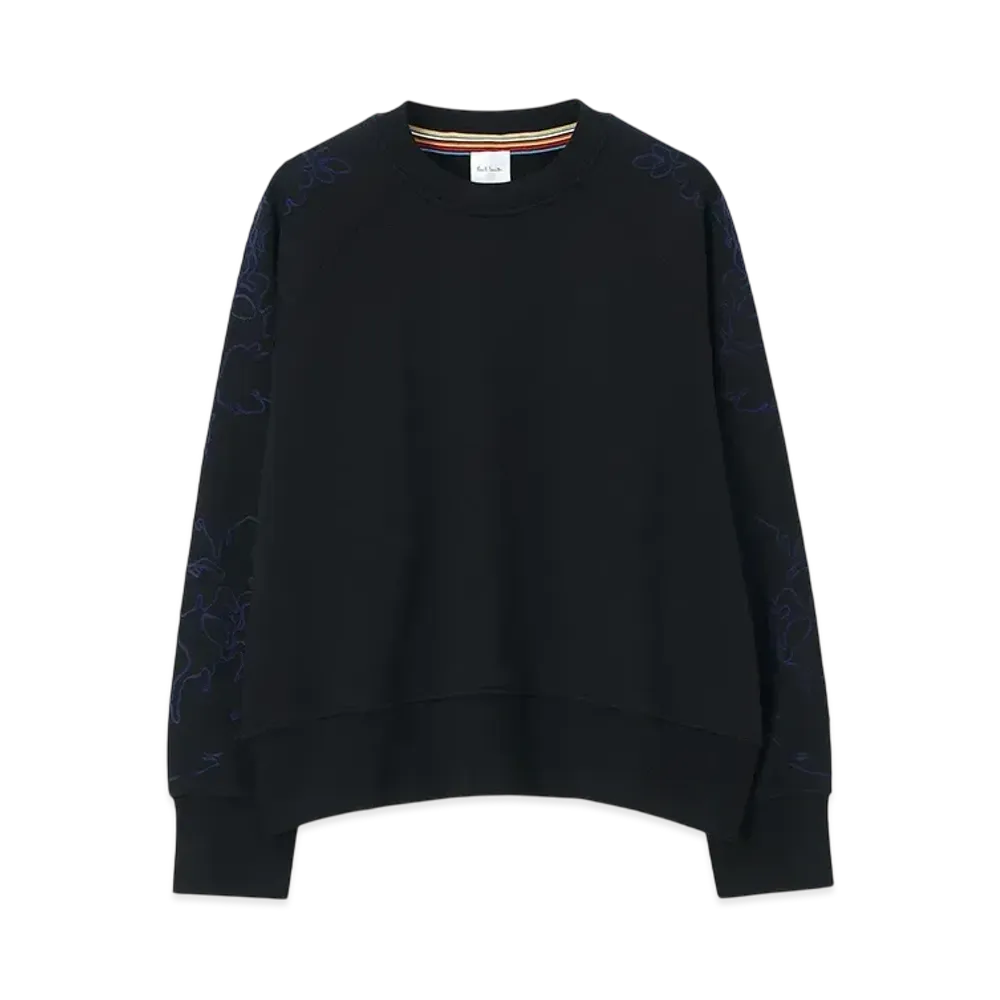 Paul Smith Women's Botanical Embroidered Sweatshirts "Black"