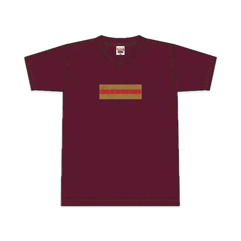 Supreme Gucci Box Logo Tee "Burgundy"