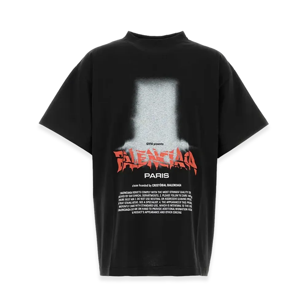 BALENCIAGA The Door Oversize T-Shirt in Black Dry Jersey "Black"