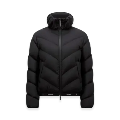 MONCLER Grignan Diagonal-Quilted Short Down Jacket "Black"