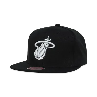 Mitchell&Ness NBA EVERGREEN BLACK WHITE SNAPBACK HEAT "BLACK"