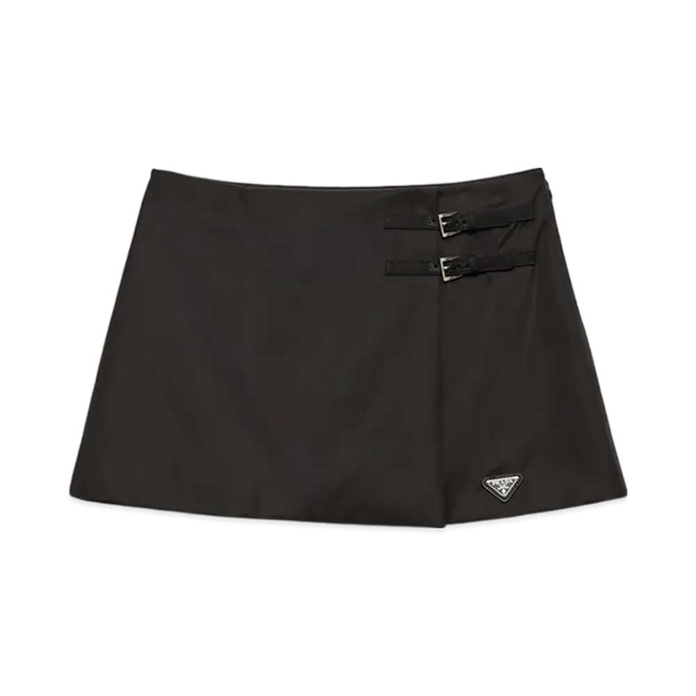 PRADA Women's Re-Nylon Wraparound Skirt "Black"