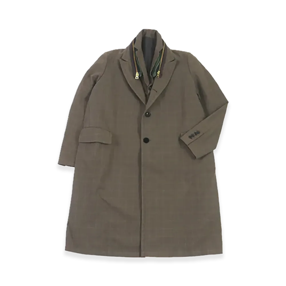 sacai Layered Chester Coat "Brown"