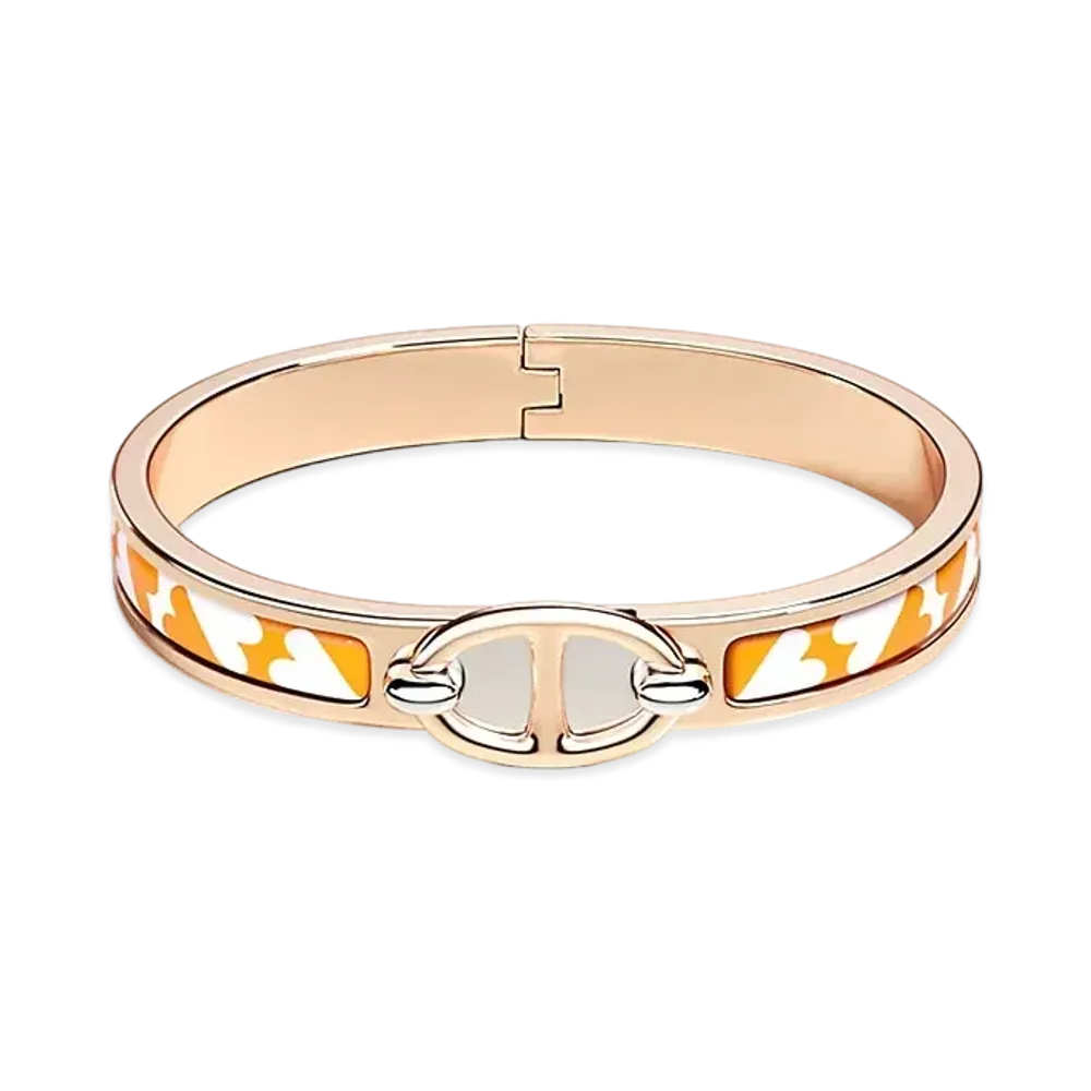 Hermes Mini Clic Chaine D'ancre Funny Ice Cream Bracelet "Dragee/Pink Gold"