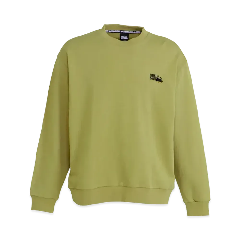 FIRST DOWN LOGO CREW SWEAT "SoftKhaki"