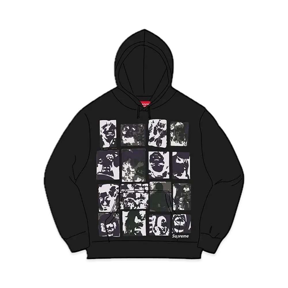 Supreme Collage Grid Hooded Sweatshirt "Black"