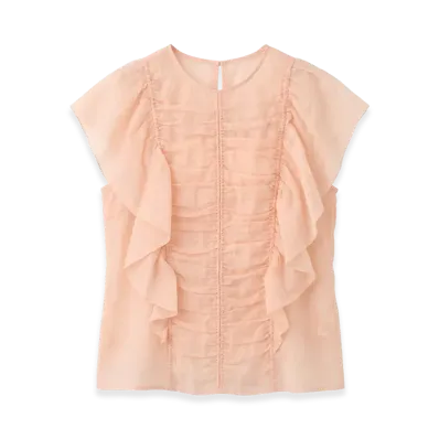 Chloe Women's Sleeveless Ruffle Top "Pansypink"