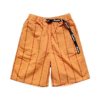 KAPITAL COTTON SHAM STRIPE EASY SHORT PANTS "Orange"