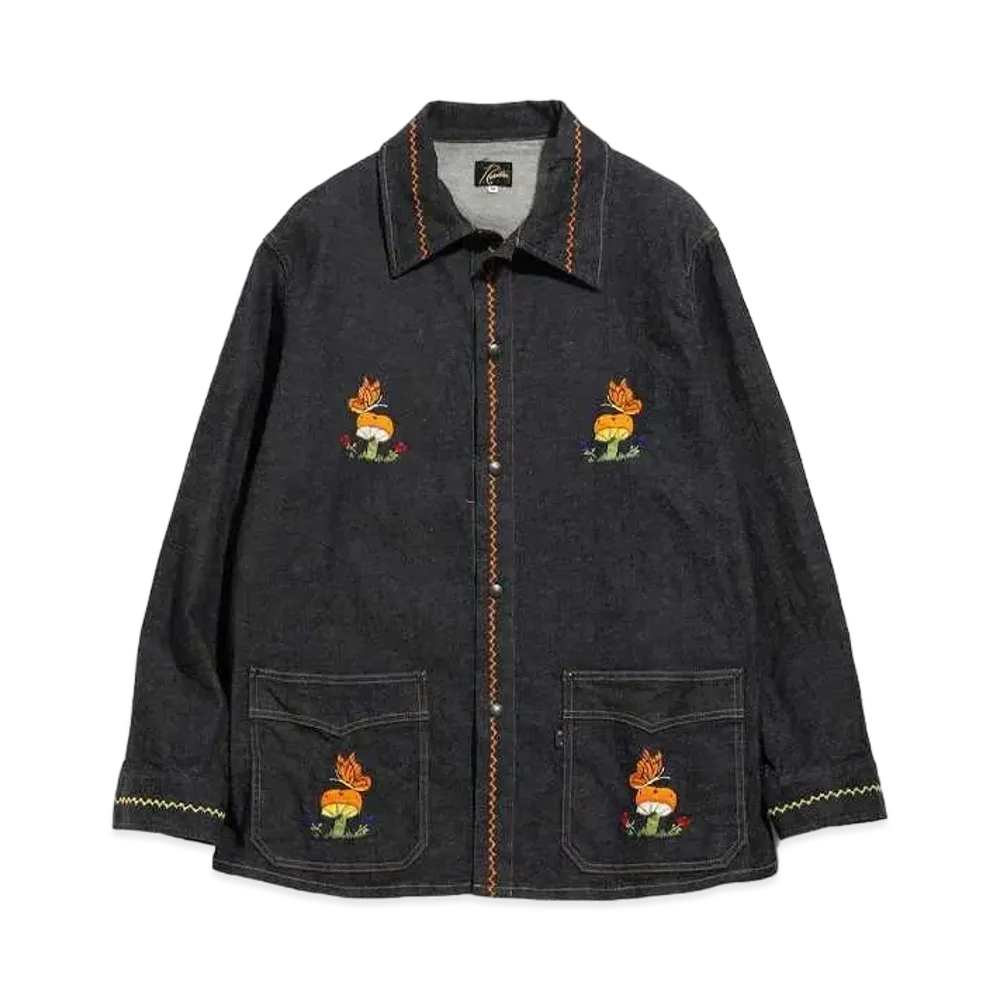 Needles P&M EMB. JACKET - 10.5OZ C/L/PU DENIM "Indigo"