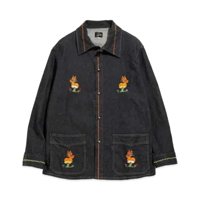 Needles P&M EMB. JACKET - 10.5OZ C/L/PU DENIM "Indigo"