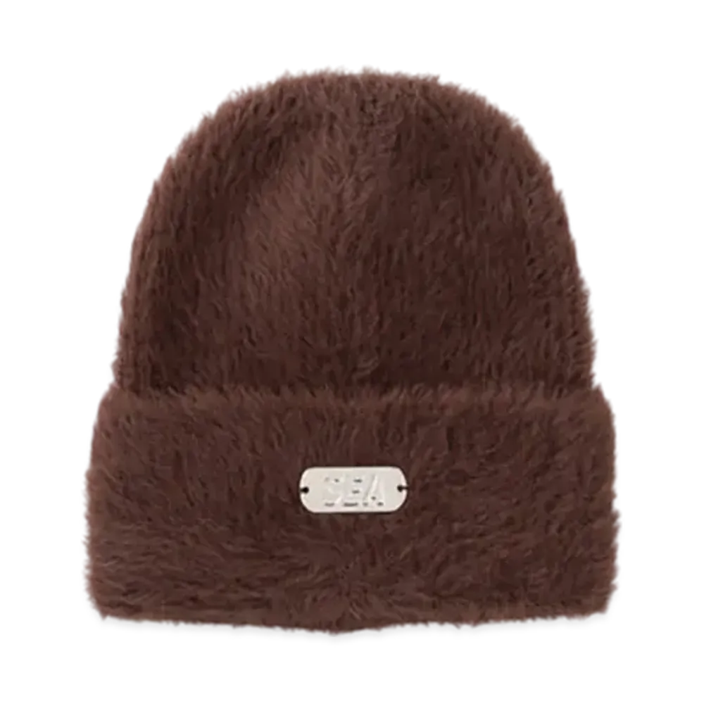 WIND AND SEA Shaggy Knit Cap "Brown"