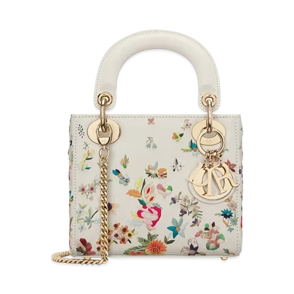 Dior Mini Lady Bag Small Flowers "Latte/Multicolor"