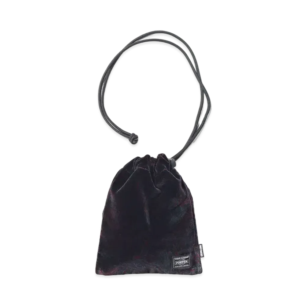WACKO MARIA PORTER / PAISLEY VELOUR SHOULDER POUCH "Black"