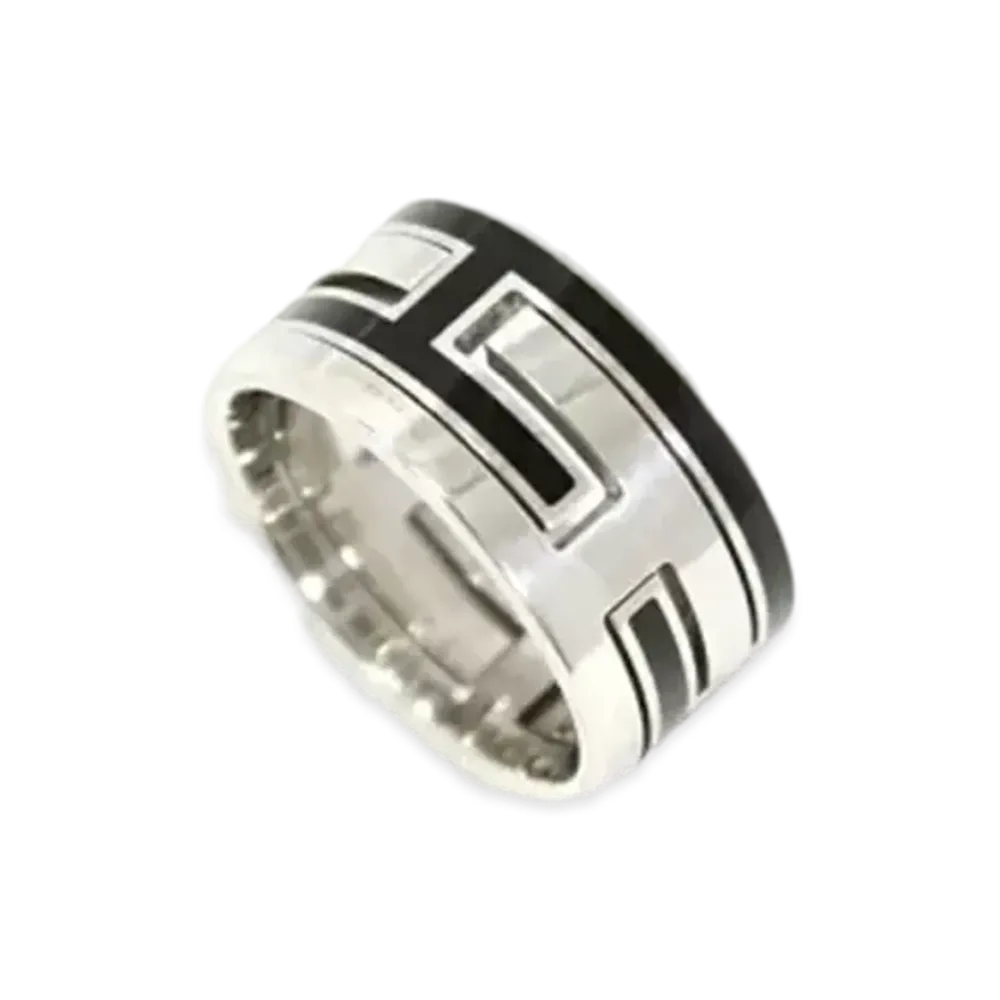 Hermes Move H Ring "Silver/Black"