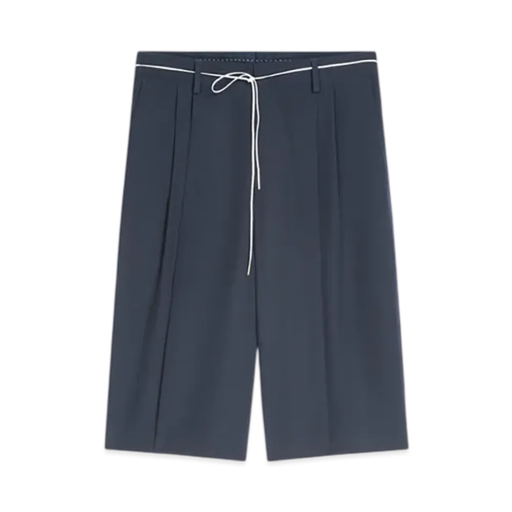 DRIES VAN NOTEN Tailored Wool Shorts "Navy"