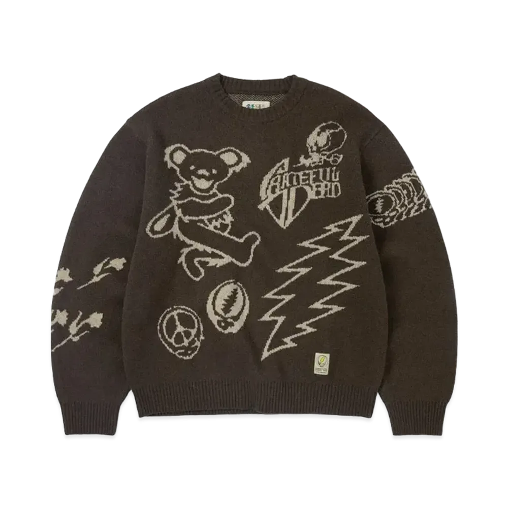 thisisneverthat x Grateful Dead Iconography Knit Sweater "Brown"