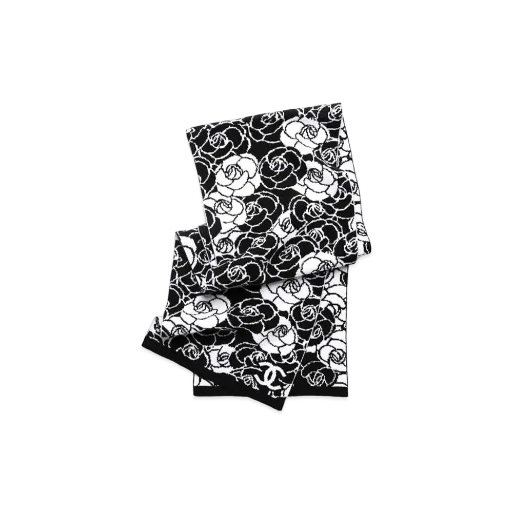 CHANEL Scarf Cashmere "Black/White"