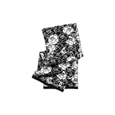 CHANEL Scarf Cashmere "Black/White"