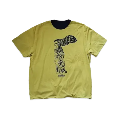 SAPEur Next Stop Is Tokyo Limited Reversible T-Shirt "Yellow/Navy"