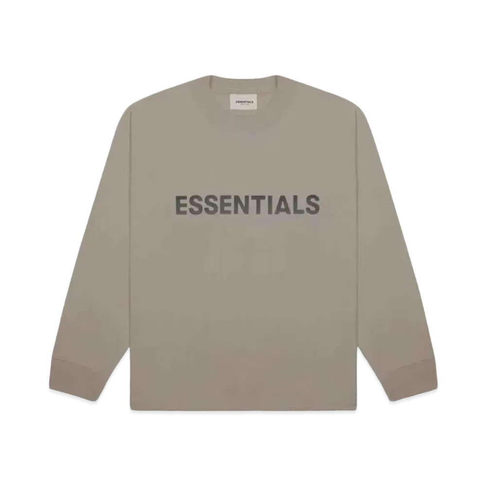 FEAR OF GOD ESSENTIALS Boxy Long Sleeve T-Shirt Applique Logo "Taupe"