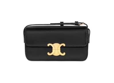 CELINE Chain Shoulder Bag Triomphe In Shiny Calfskin "Black"