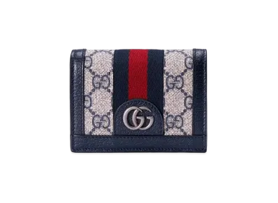 GUCCI Ophidia GG Card Case Wallet Supreme Canvas "Beige/Blue"