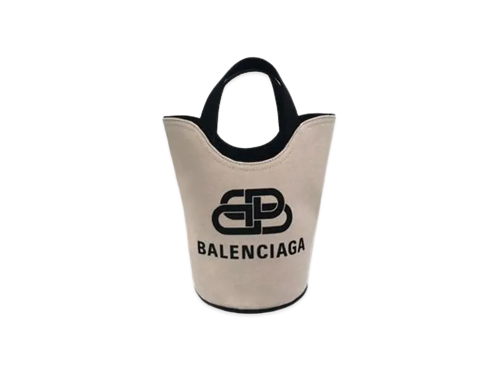 BALENCIAGA Women's Wave XS Tote Bag "Natural/Black"