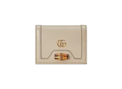GUCCI Gucci Diana Card Case Wallet "Beige Leather"