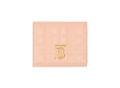 Burberry Small Quilting Lambskin Lola Folding Wallet "Peach Pink"