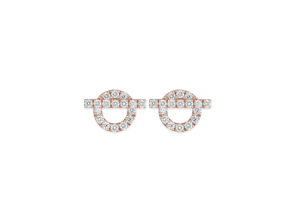 Hermes Finesse Earrings "Pink Gold/Diamond"