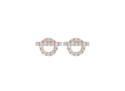 Hermes Finesse Earrings "Pink Gold/Diamond"