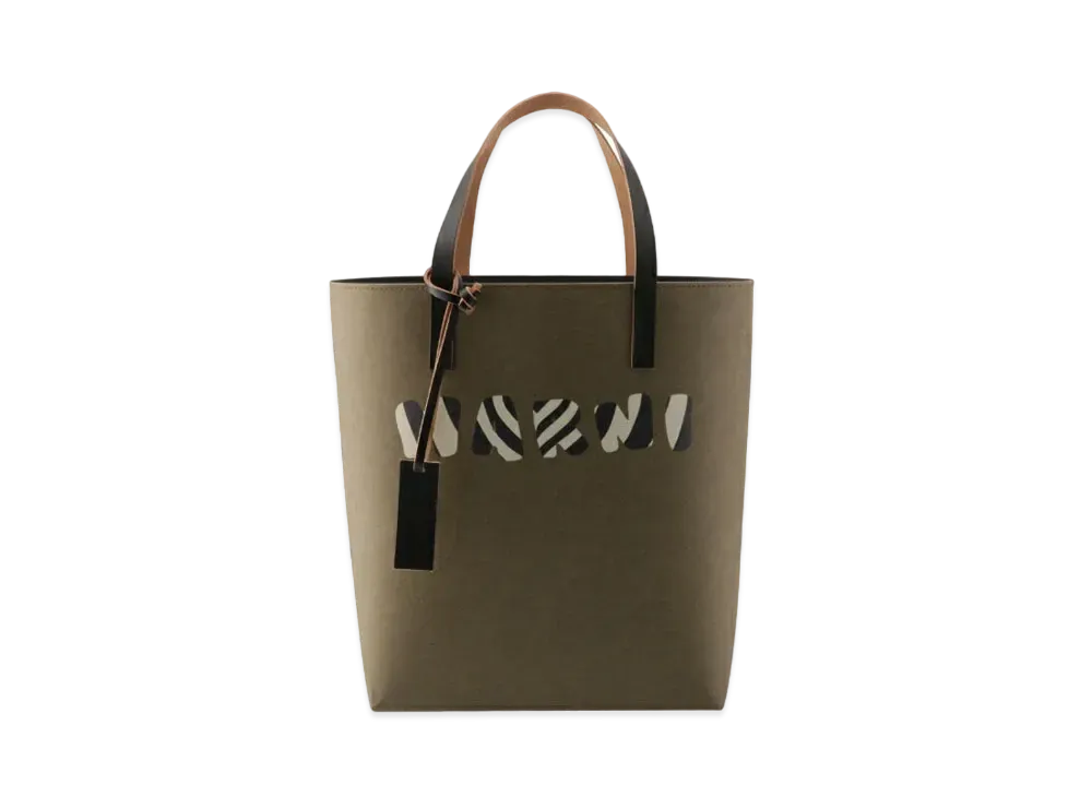 Marni Cellulose Tribeca Shopping Bag "Green"