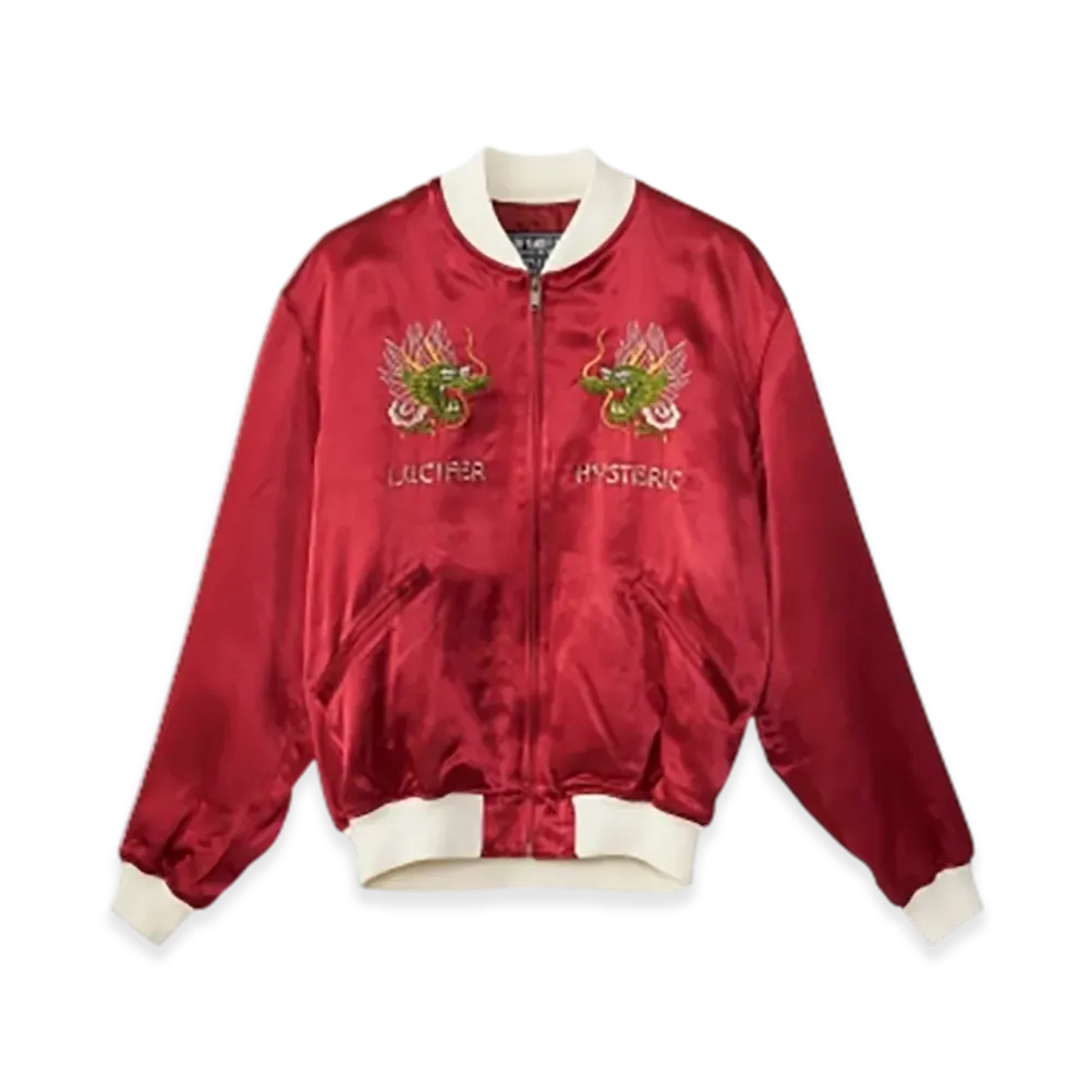 HYSTERIC GLAMOUR Dragon Lady Tour Embroidered Sukajan Jacket "Red"