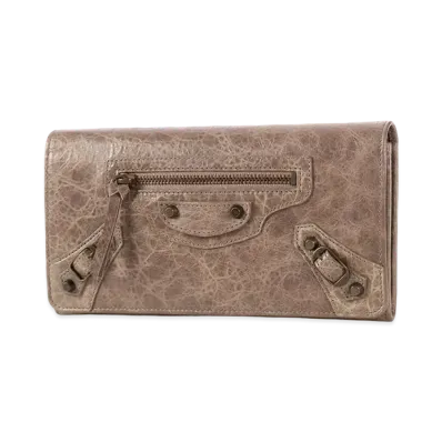 BALENCIAGA Classic Money leather wallet "Beige"