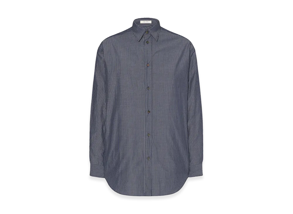 The Row Miller Cotton Shirt "Blue/White Stripe"