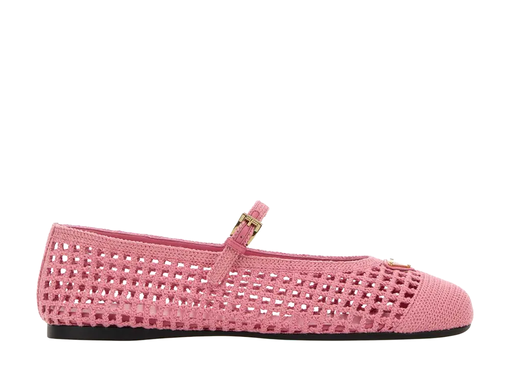 PRADA Women's Crochet Ballerinas "Pink"