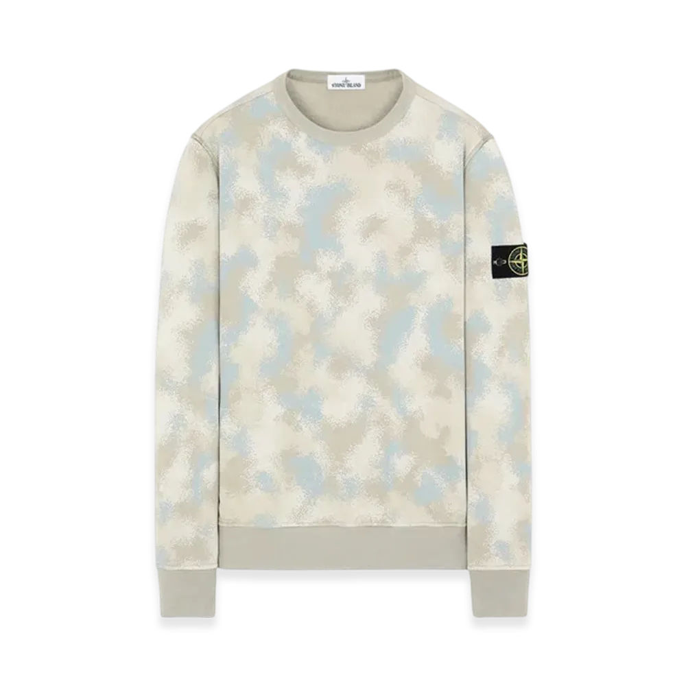 Stone Island 605E5 Camo Devore Print Sweatshirt - 20SS "Dove Grey"
