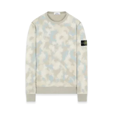 Stone Island 605E5 Camo Devore Print Sweatshirt - 20SS "Dove Grey"