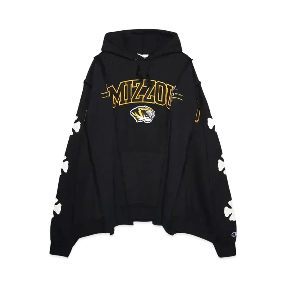 DISCOVERED LOOPING WIDE COLLEGE HOODIE with IRON CROSS CROCHET_ver.03 "WHITE"