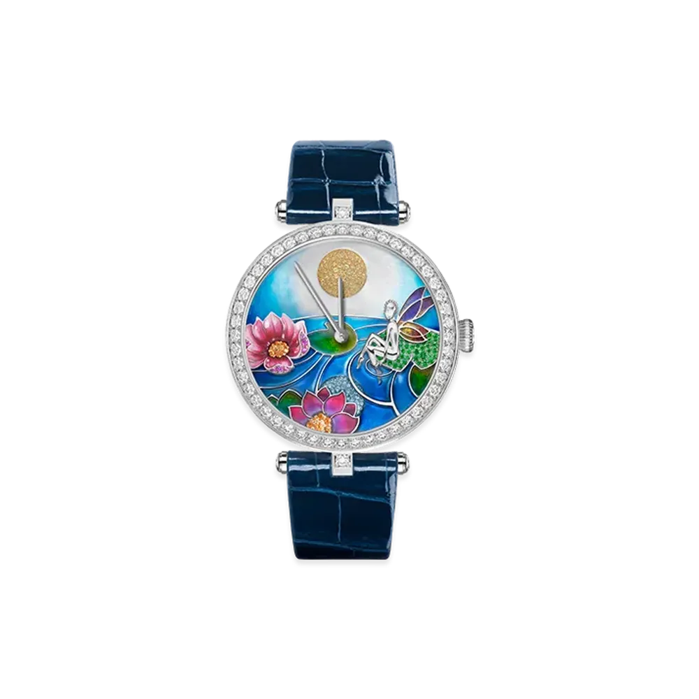 Van Cleef & Arpels Lady Arpels Jour Nuit Fee Ondine watch "18K White gold/Sapphire/Spessartite/Diamond/Tsavorite garnet/Mother-of-pearl"